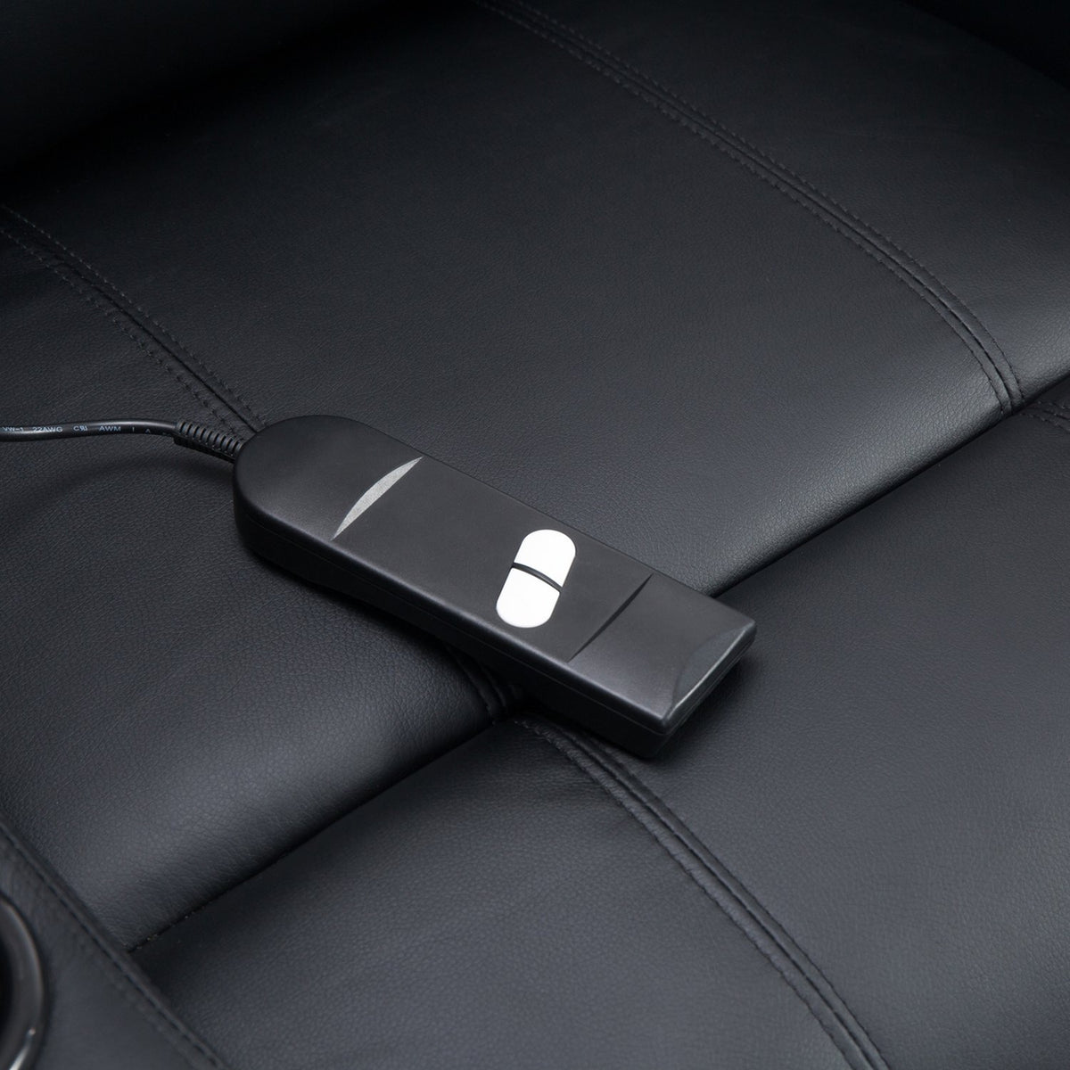 Recliner Tv Chair With Stand-Up Aid Faux Leather Black With Storage Bag Adjustable Angle Remote Control 84 X 92 X 109 Cm