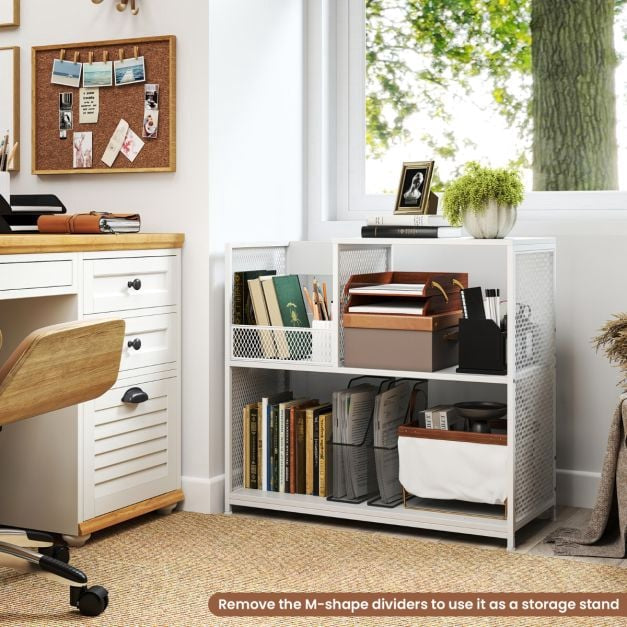 Record Player Stand, 3-Tier Vinyl Storage, White