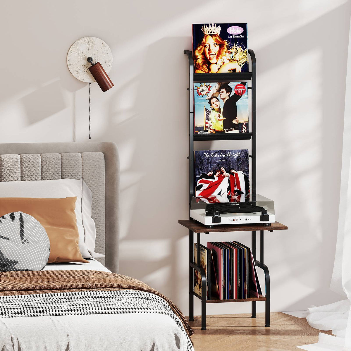 Record Player Stand, 5-Tier Vinyl Display Shelf