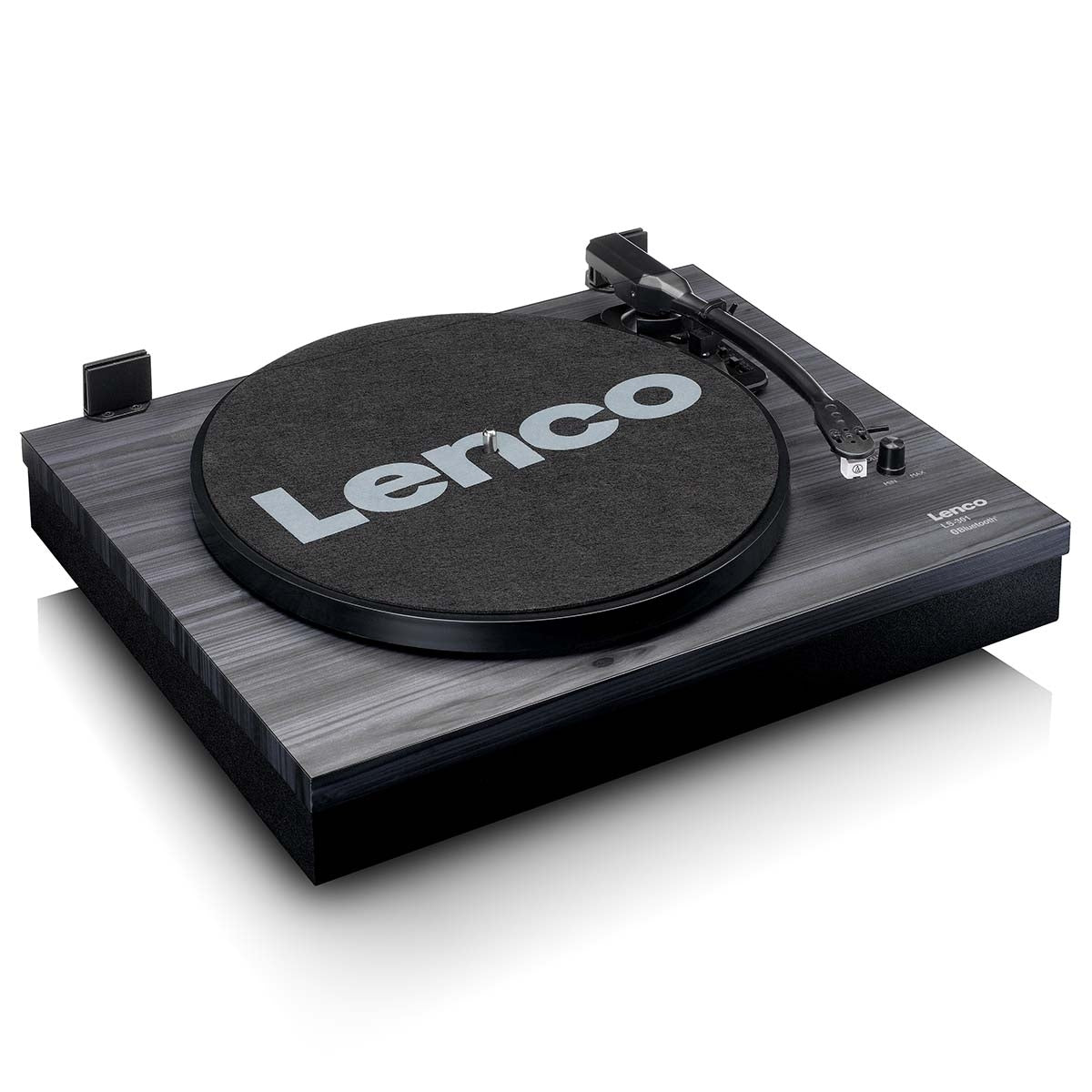 Record player with Bluetooth® and two external speakers black