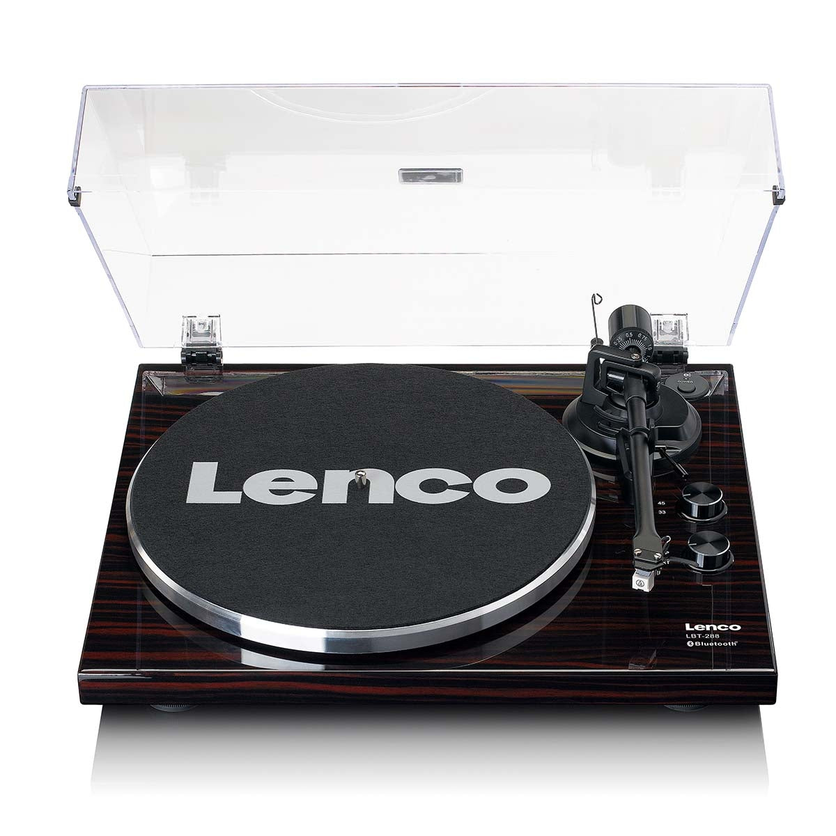 Record player with Bluetooth® transmission dark brown