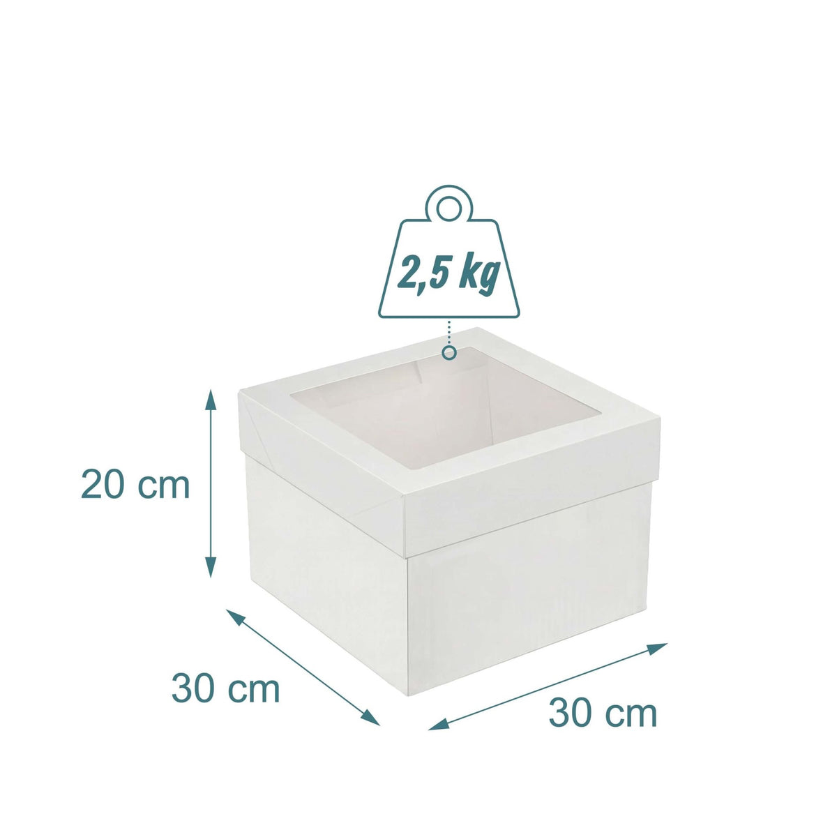 Rectangular Cake Boxes With Window, Cake Boards Included