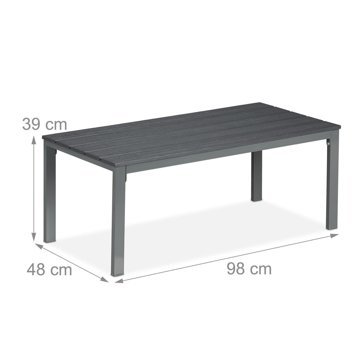 Rectangular Outdoor Table – Weatherproof Plastic & Steel