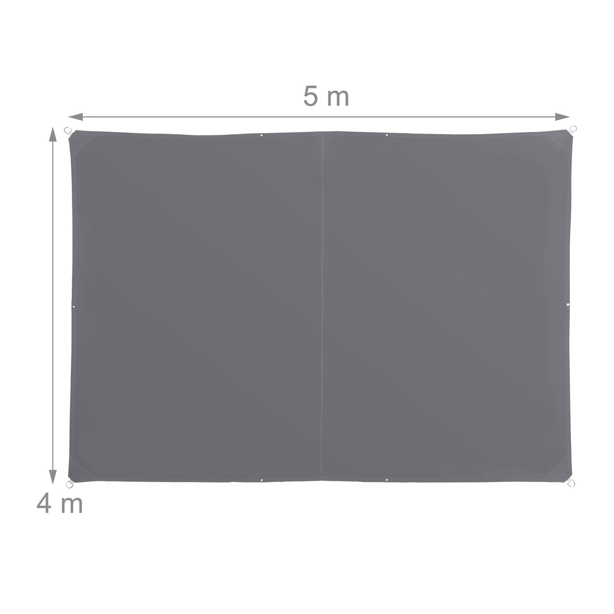 Rectangular Shade Sail, Weatherproof UV Protection, Grey
