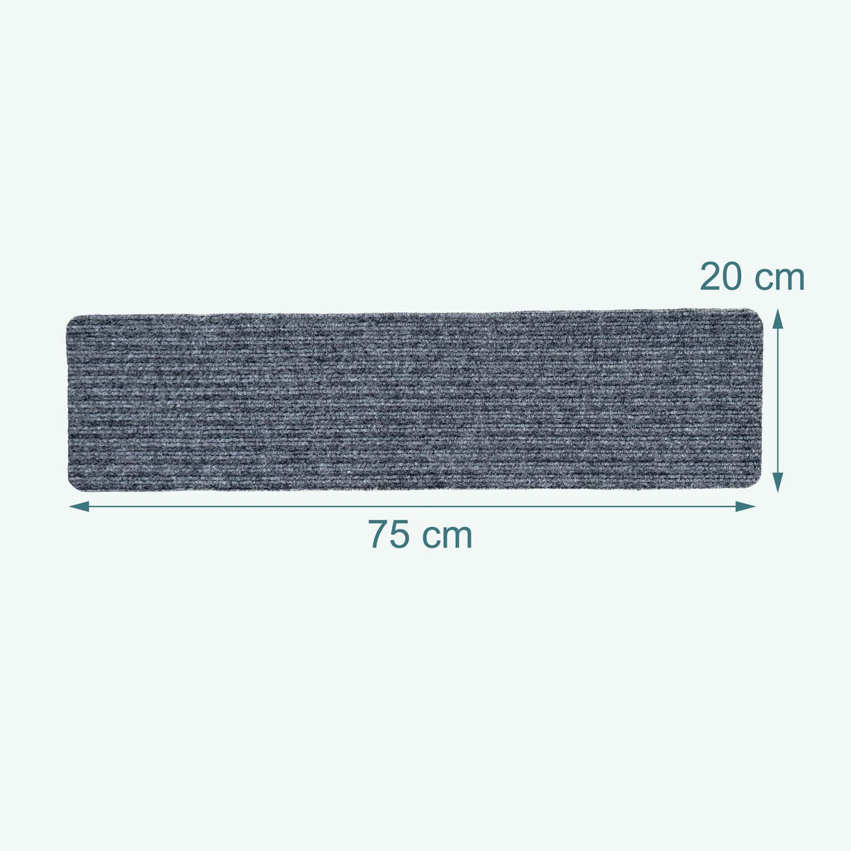 Rectangular Stair Mats, 16pc, 75x20cm, Self-Adhesive