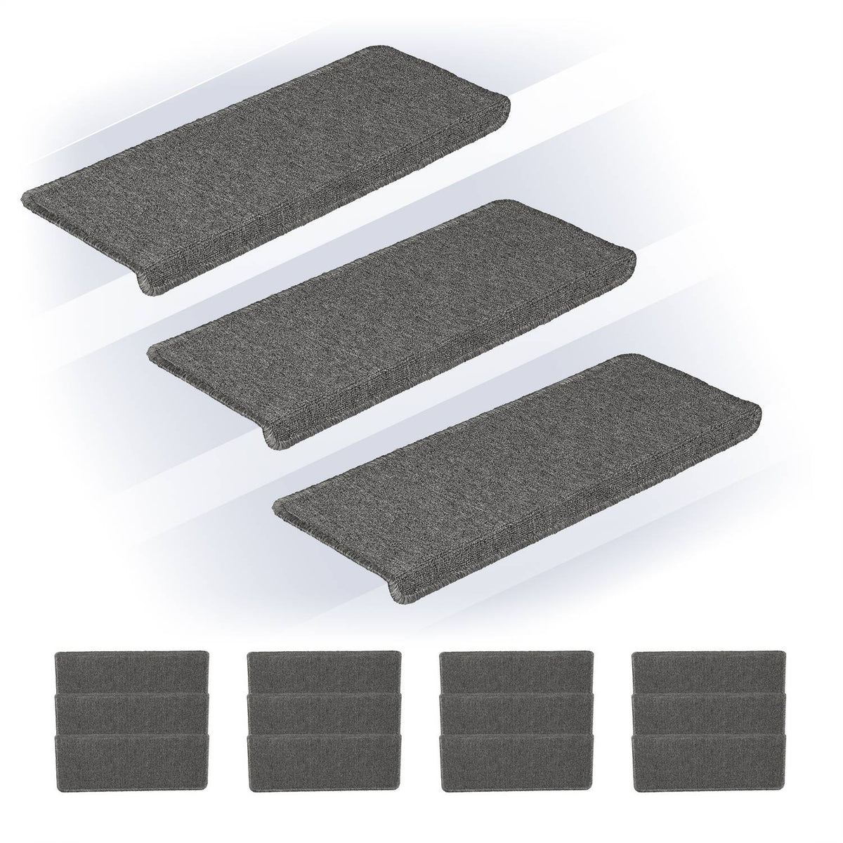 Rectangular Stair Treads Set of 15 – Non-Slip, Self-Adhesive
