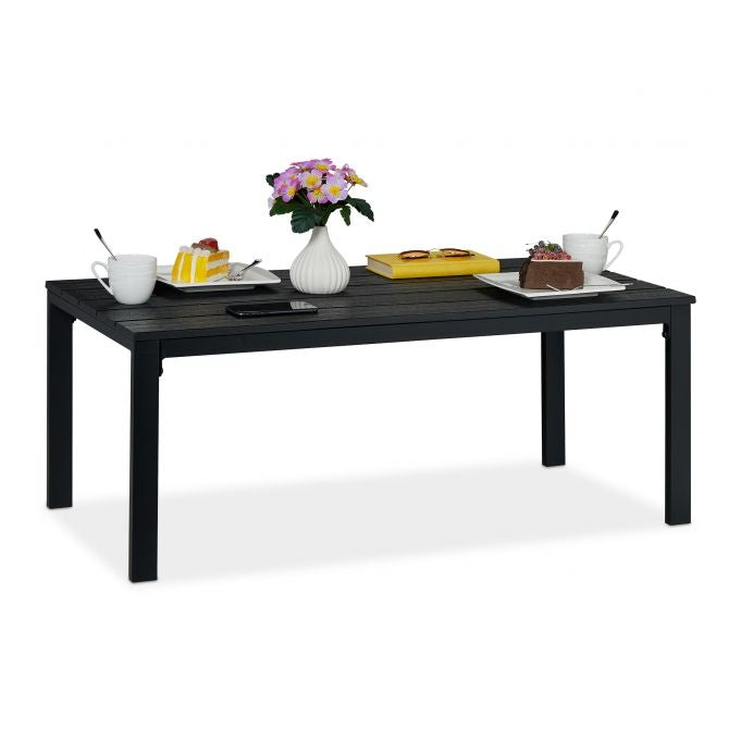 Rectangular garden table in wood look
