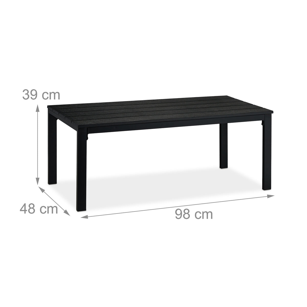 Rectangular garden table in wood look