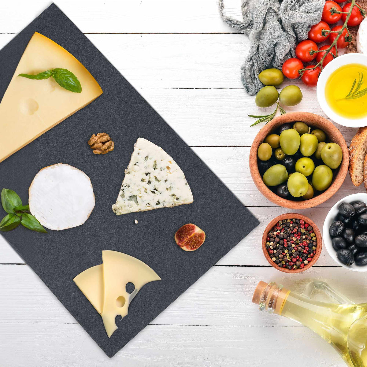 Rectangular slate plate set of 6