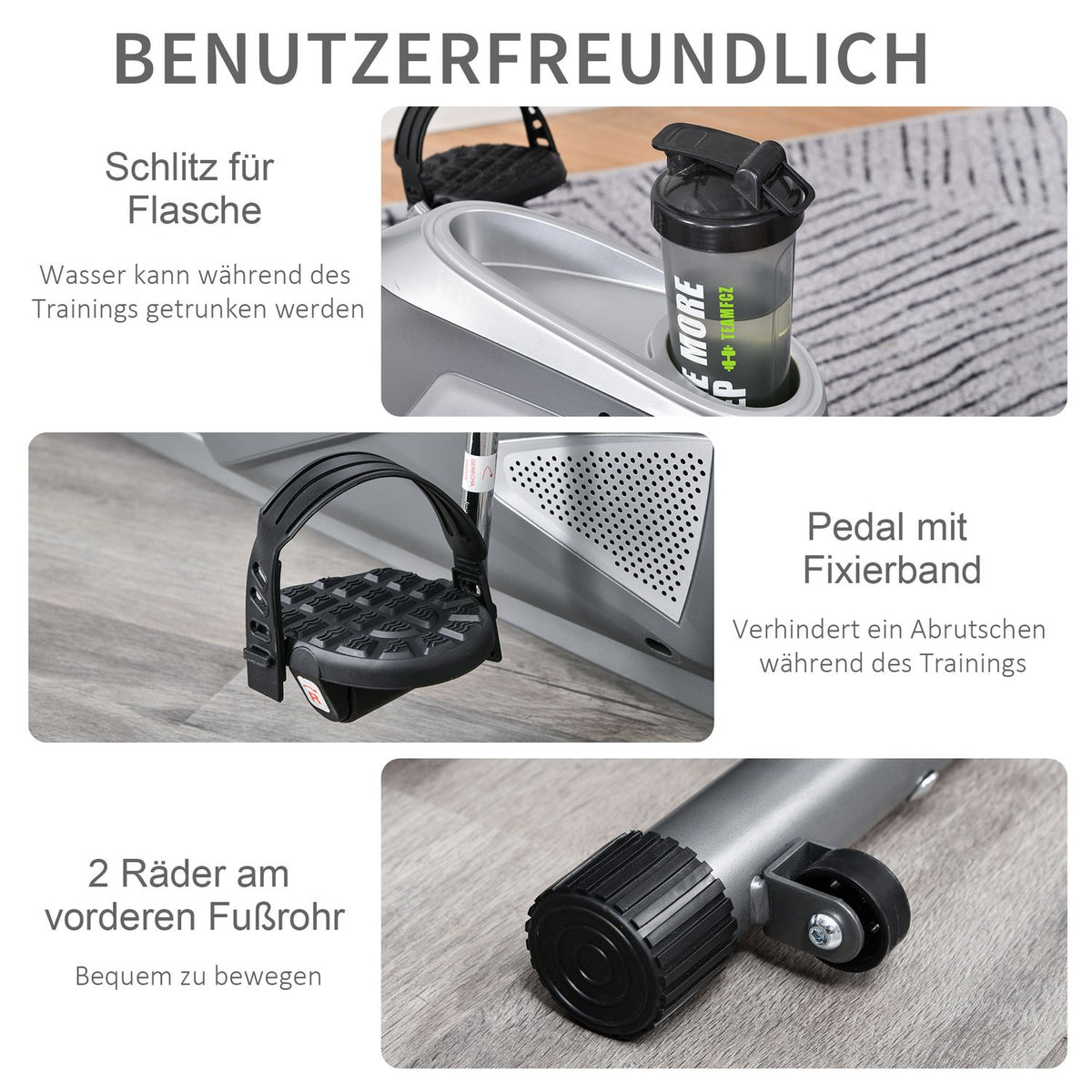 Recumbent Ergometer With Lcd Display, 8 Levels Of Adjustable Magnetic Resistance, User Weight Up To 110 Kg, Metal Abs, 136X62.5X38Cm