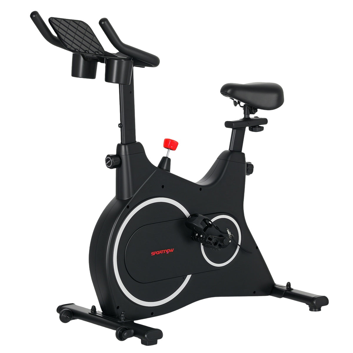 Recumbent ergometer for home exercise bike with magnetic resistance, LCD monitor, seated ergometer with adjustable seat and handle, tablet holder, bottle holder, up to 120 kg
