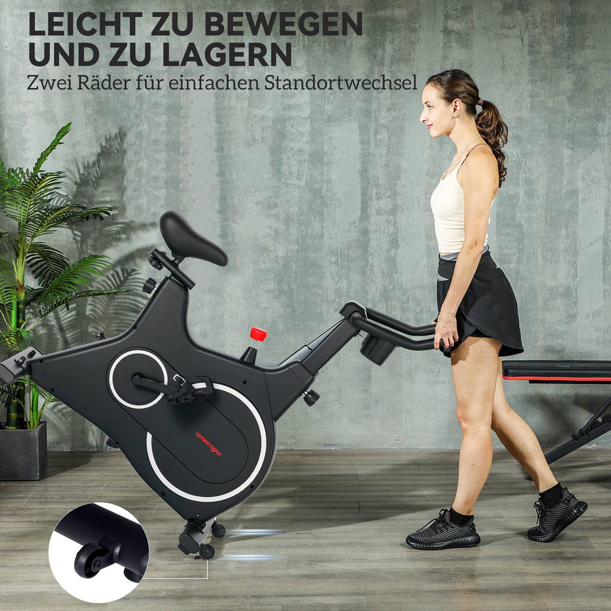 Recumbent ergometer for home exercise bike with magnetic resistance, LCD monitor, seated ergometer with adjustable seat and handle, tablet holder, bottle holder, up to 120 kg
