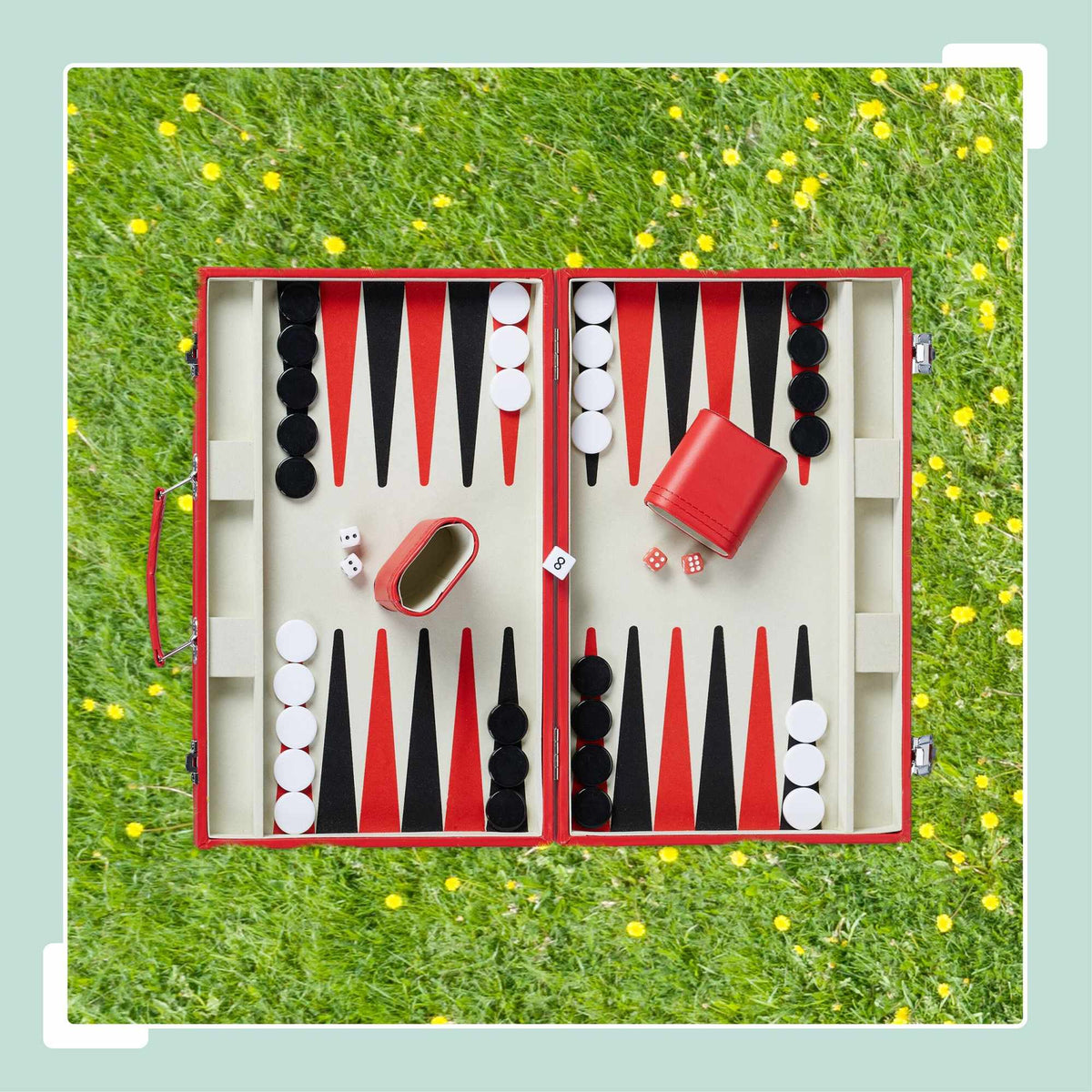 Red backgammon bag