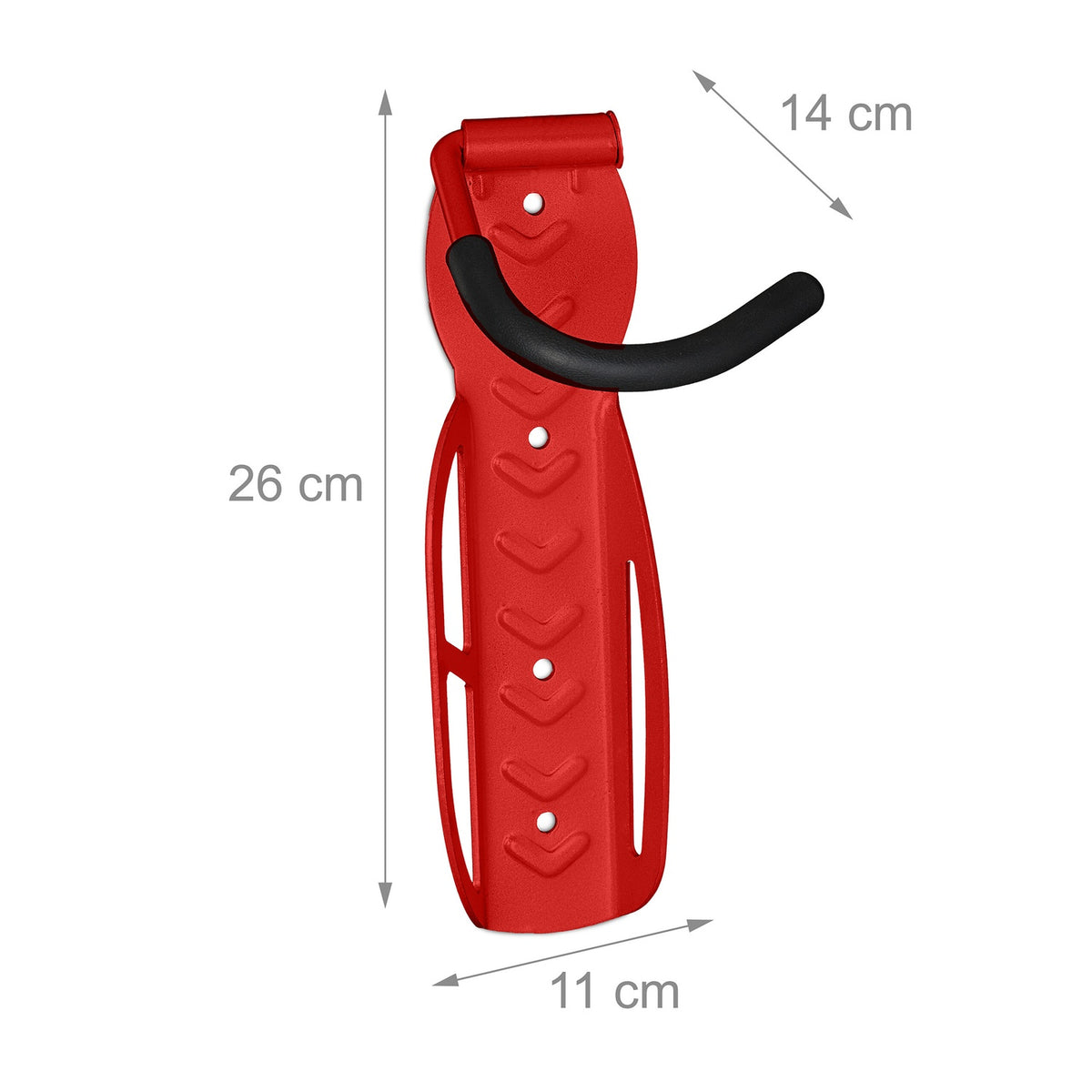 Red bicycle wall bracket set of 2
