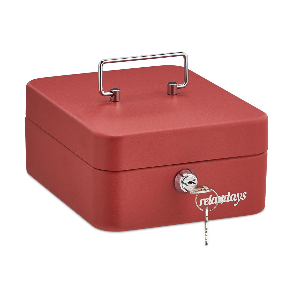 Red cash drawer with coin counter