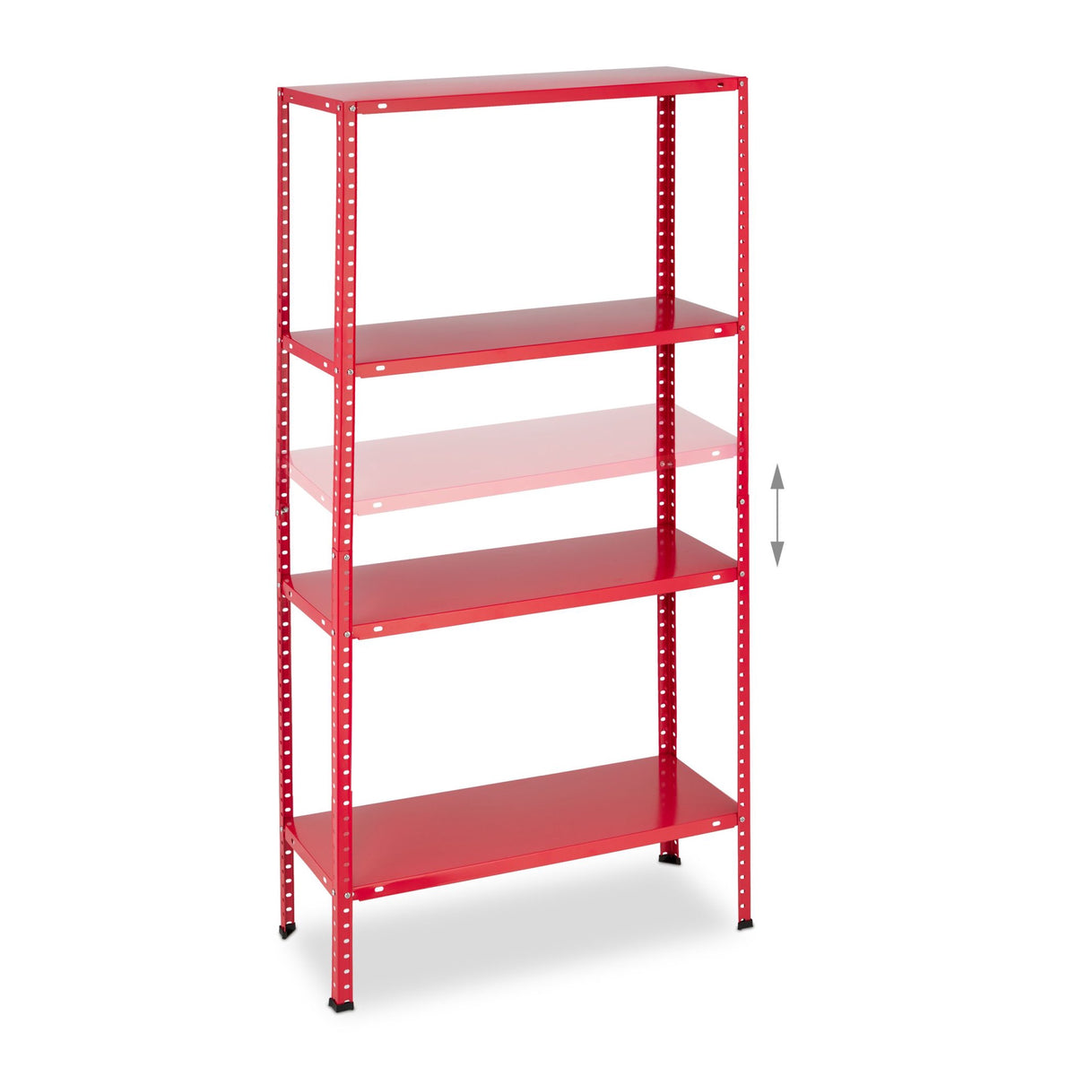 Red heavy duty shelving unit set of 2 4 levels