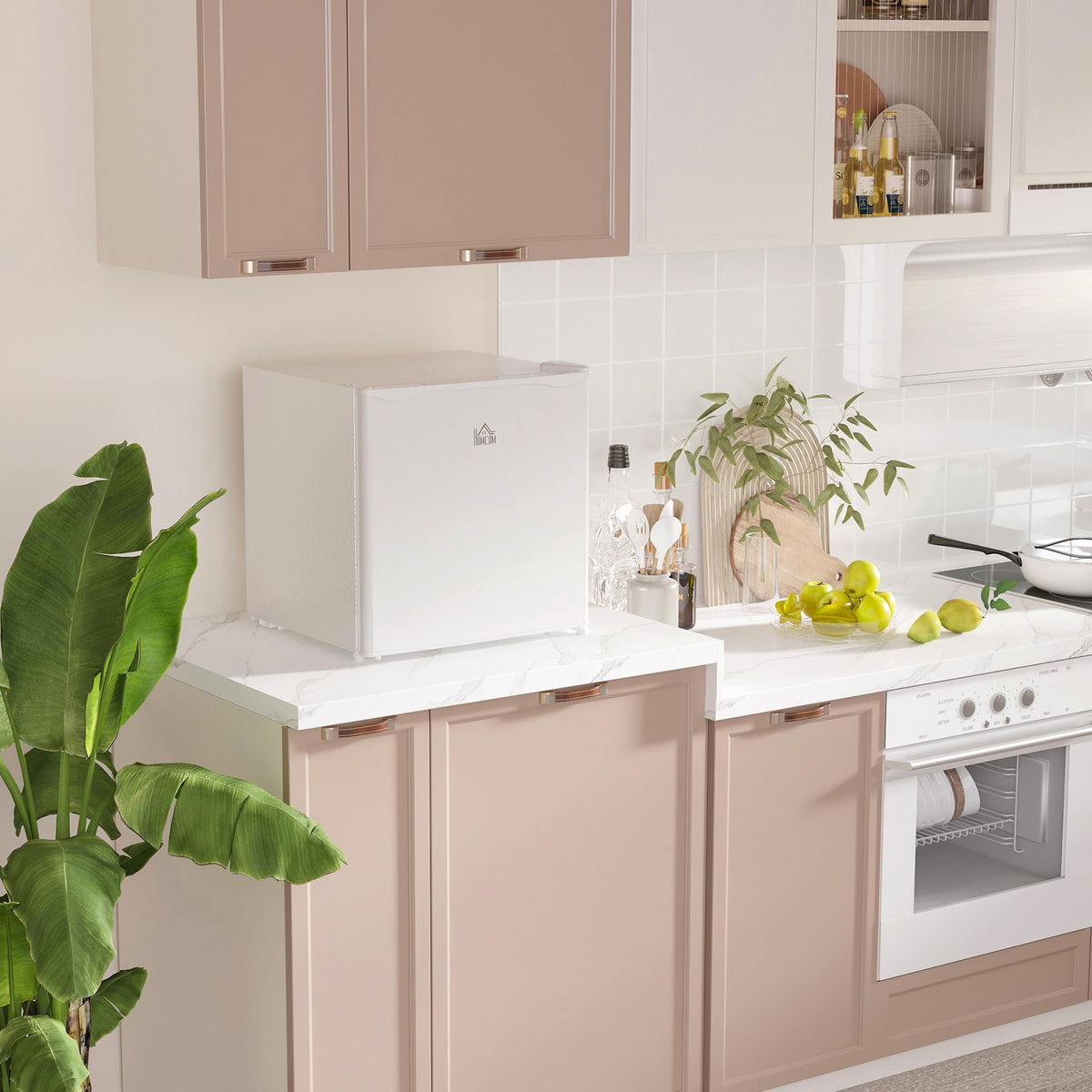 Refrigerator 46L Freestanding Freezer Box 65W Electric Refrigerator with Small Freezer Storage 0 to 8℃ Temperature Control 48 X 44 X 49 Cm White