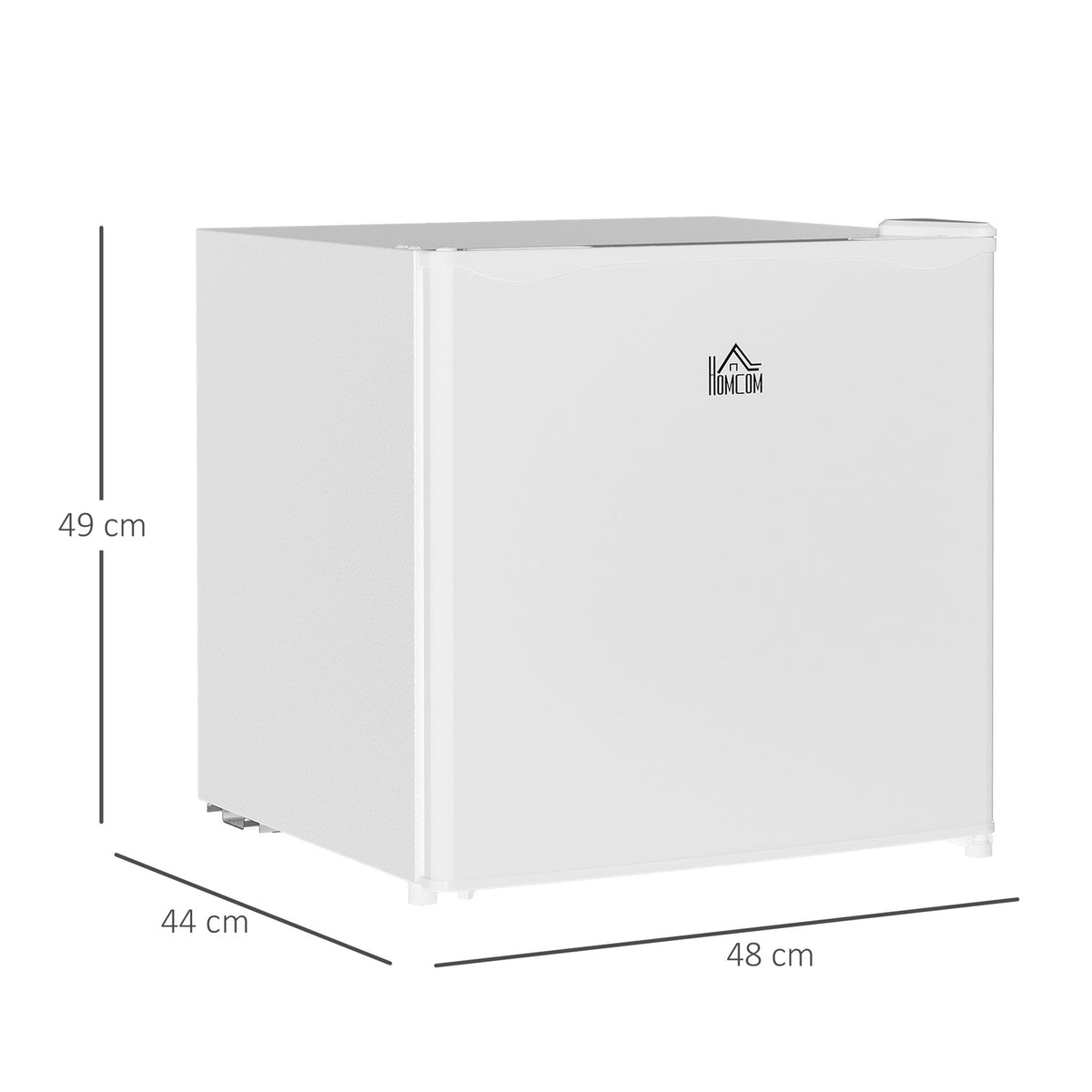 Refrigerator 46L Freestanding Freezer Box 65W Electric Refrigerator with Small Freezer Storage 0 to 8℃ Temperature Control 48 X 44 X 49 Cm White