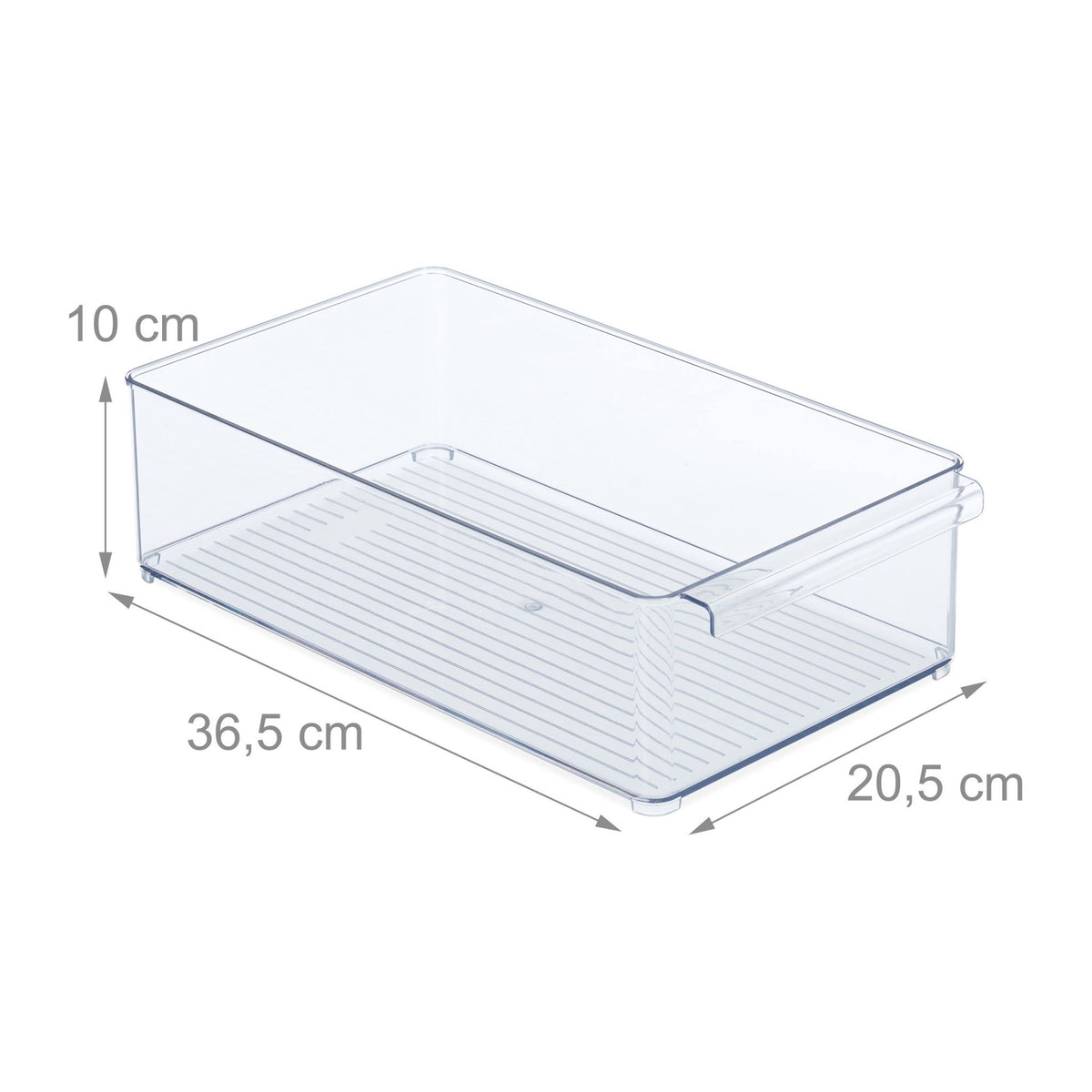 Refrigerator storage with handle