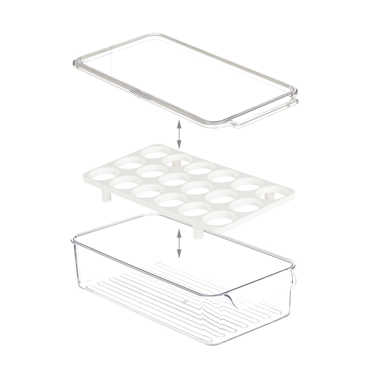 Refrigerator with egg box for 18 eggs