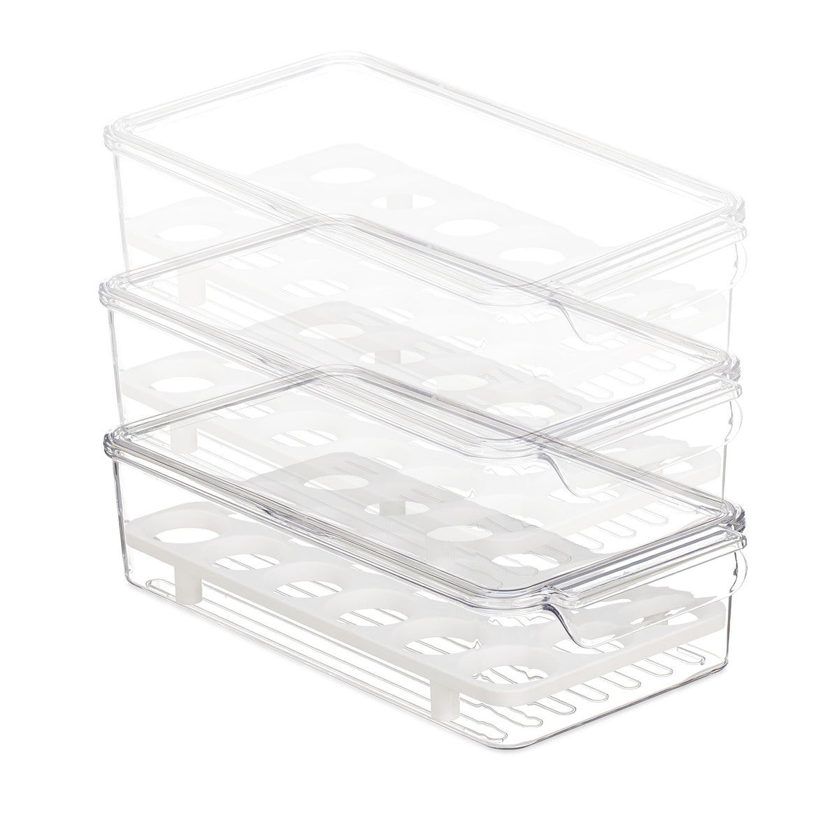 Refrigerator with egg box for 18 eggs