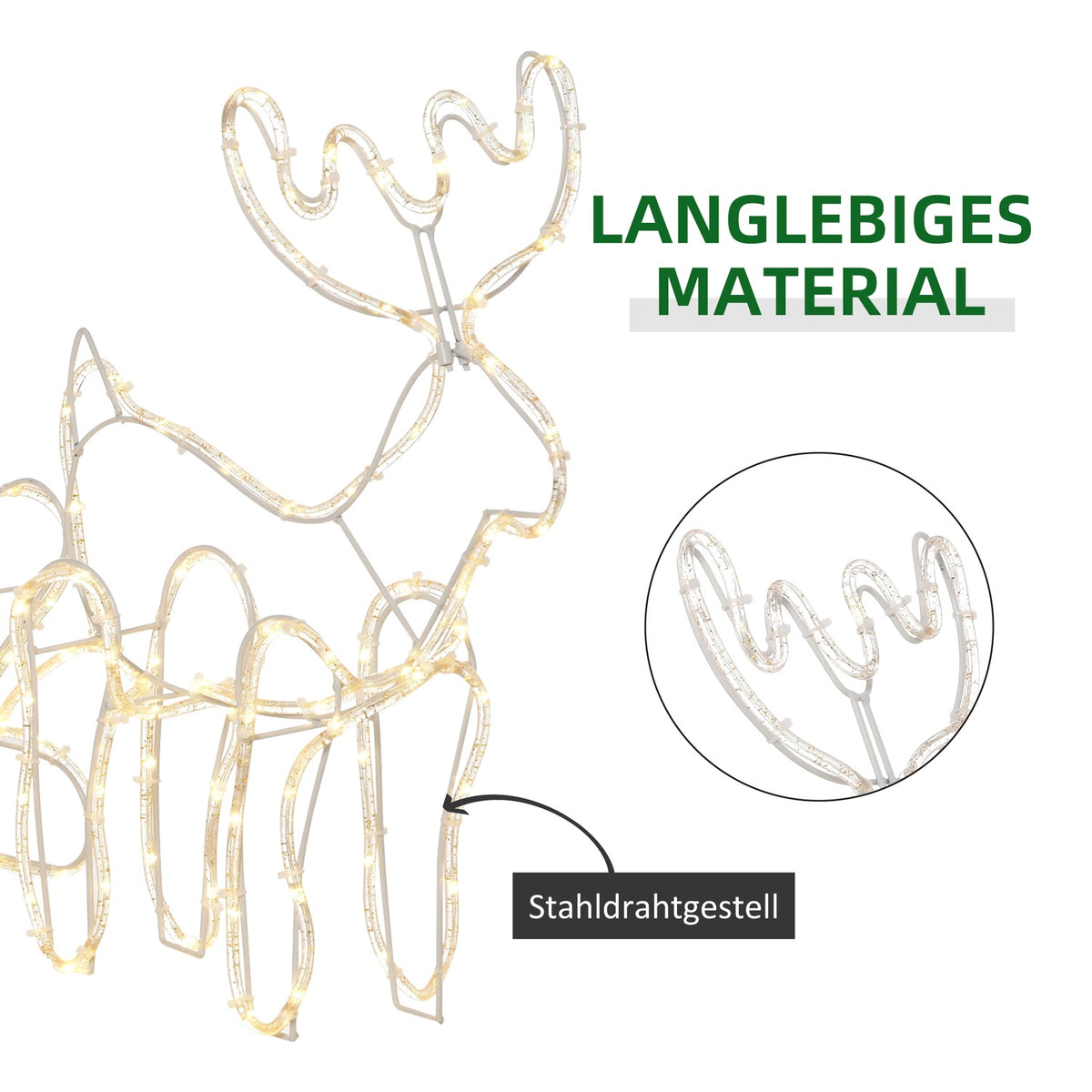 Reindeer With Sleigh Christmas Lights 160 Led Figure Light Figure Christmas Decoration Ip44 Waterproof Christmas Lights Plastic
