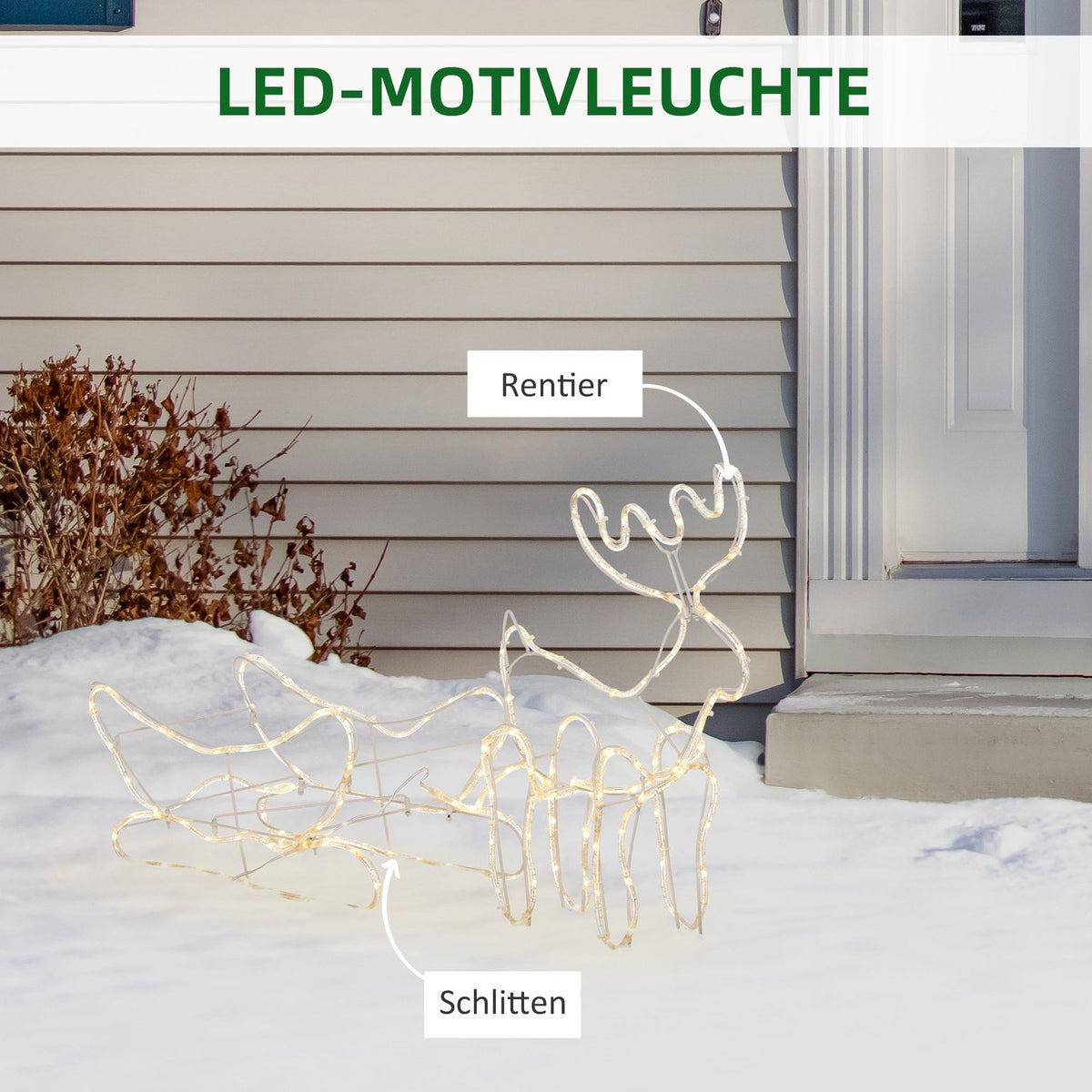 Reindeer With Sleigh Christmas Lights 160 Led Figure Light Figure Christmas Decoration Ip44 Waterproof Christmas Lights Plastic