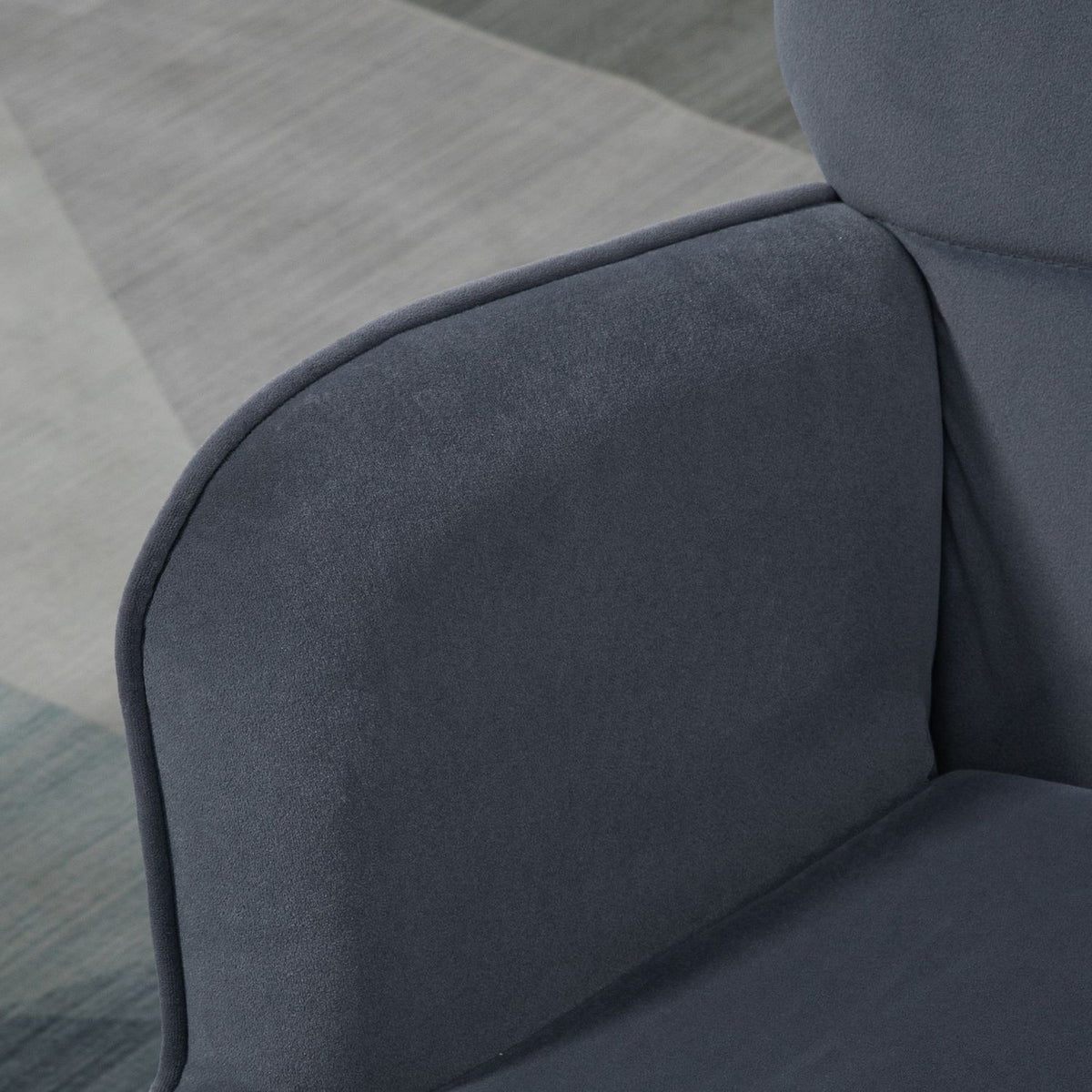 Relax Chair Velvet Cover Armrests Footstool Dining Chair Relax Chair