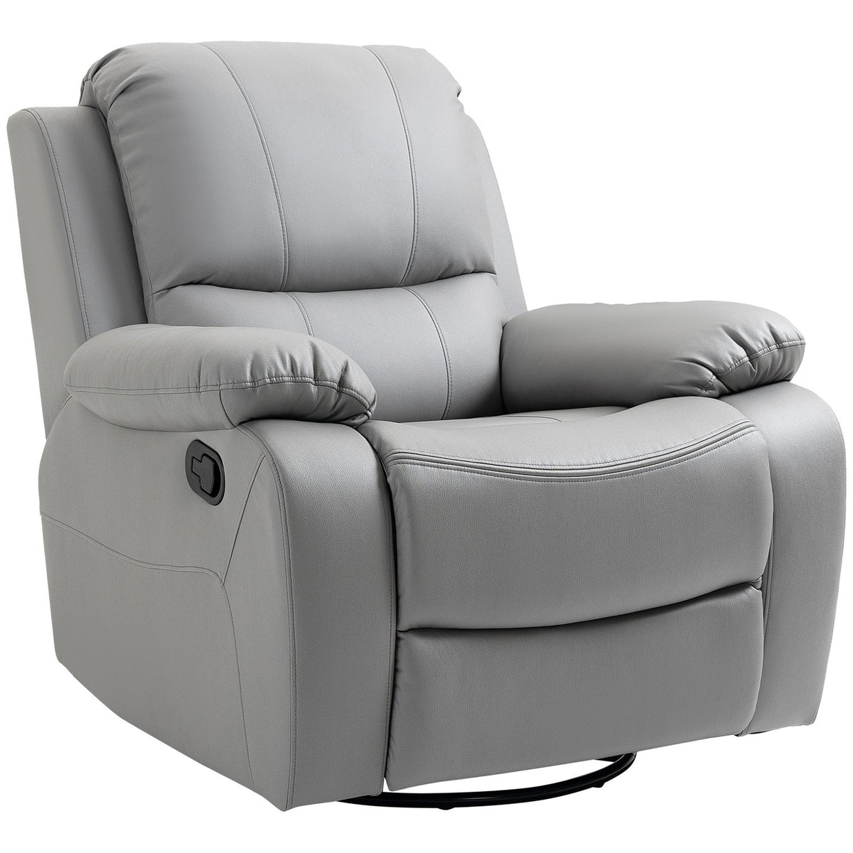 Relaxation Chair 135° Tilting, Rotating Tv Chair With Footrest, Polyester, Gray, Up To 150 Kg, 72X71X60Cm