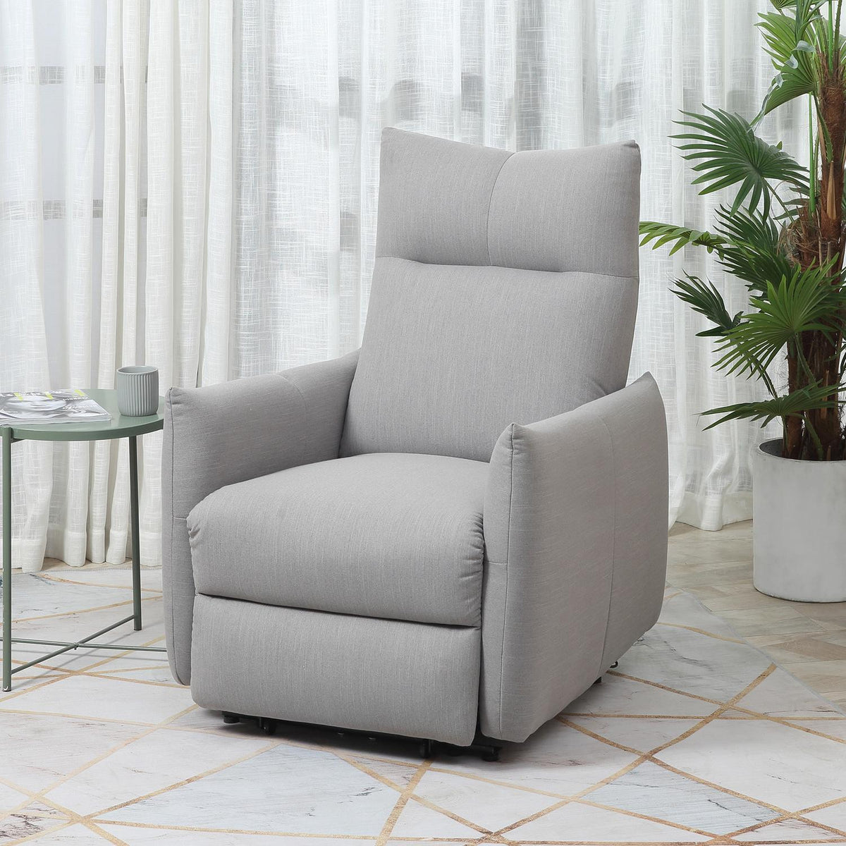 Relaxation Chair, Lounge Chair, Tv Armchair, Single Sofa, 140° Tiltable, Tv Armchair With Usb Port, Up To 150 Kg, 52.2W, Polyester, Gray, 77 X 89 X 107 Cm