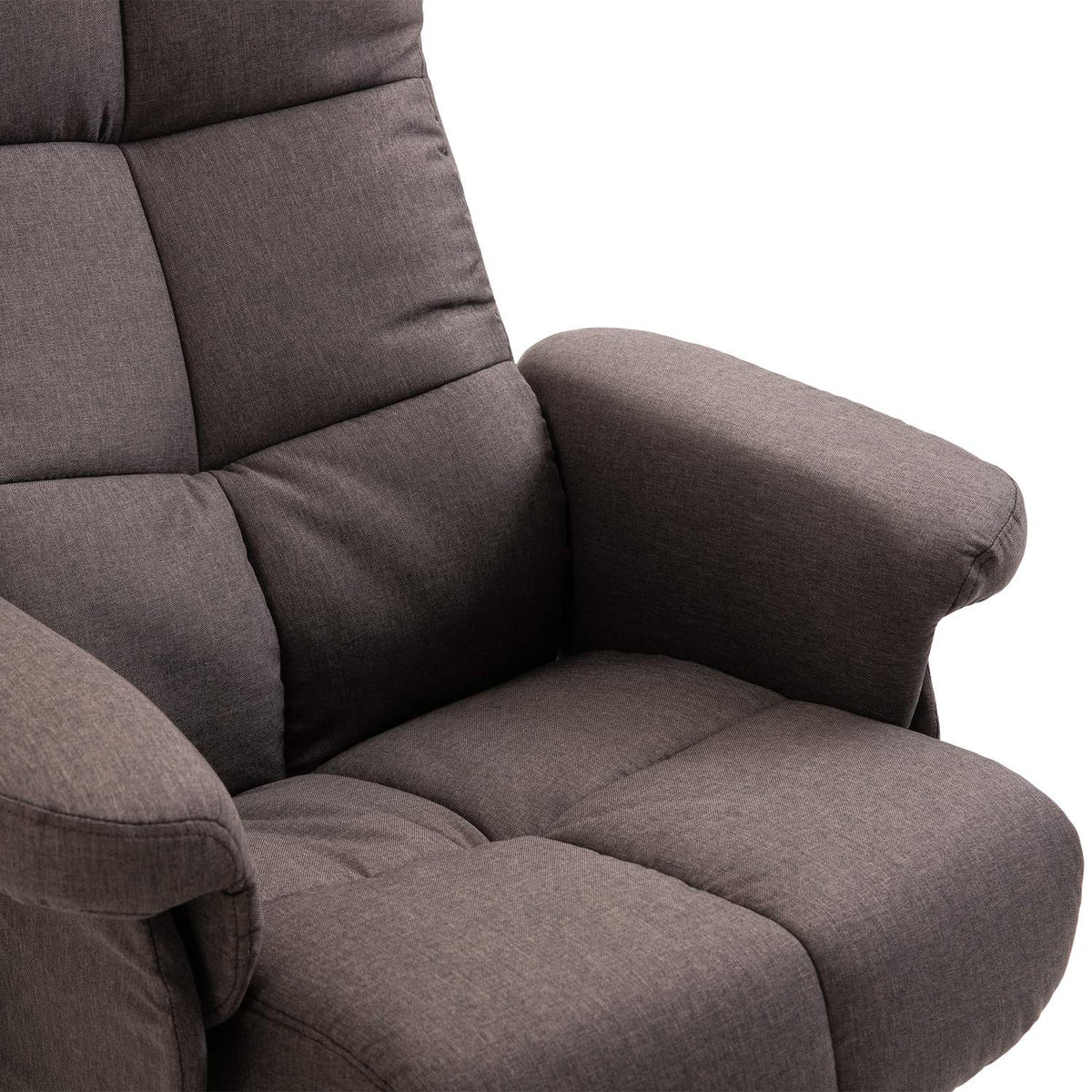 Relaxation Chair, Massage Chair With Footstool And Storage Space, Tv Chair With Massage Function, 145° Tilt, Polyester, Brown