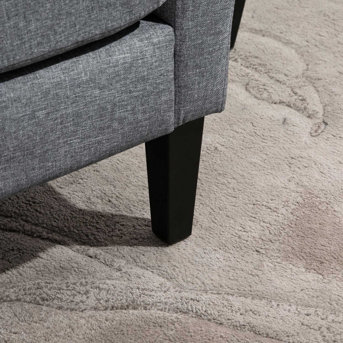 Relaxation Chair Single Chair With Upholstery, Wooden Feet, Linen Fabric, Light Gray, 66X72X74Cm