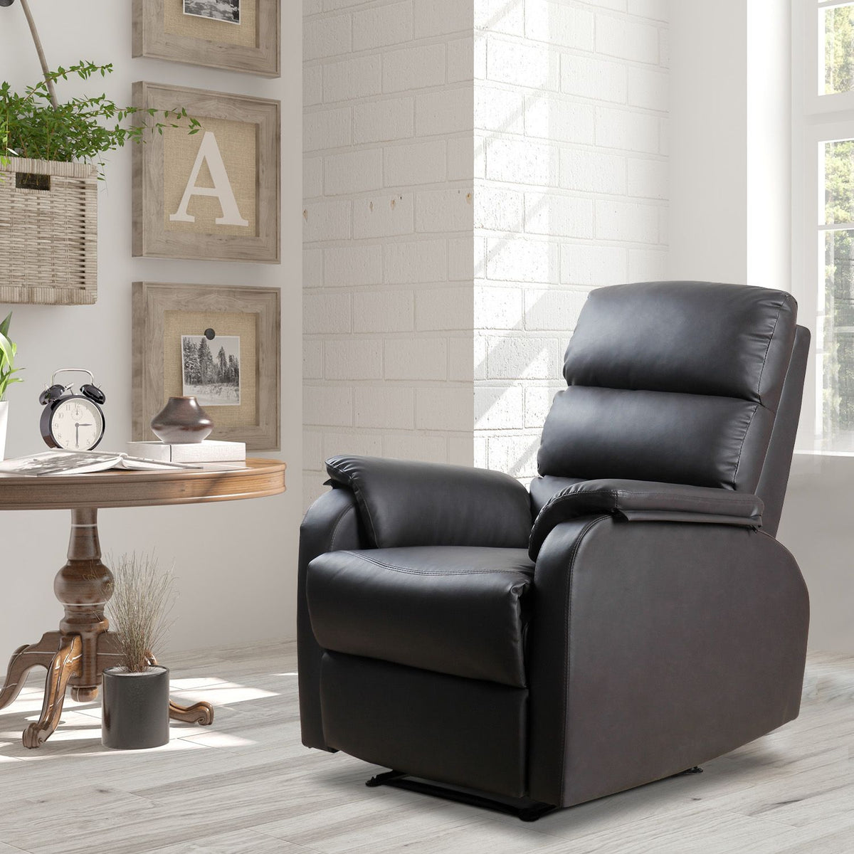 Relaxation Chair, Tv Chair, Couch Chair, Recliner, Angle Desk With Cpu Stand, Adjustable, Ergonomic, Faux Leather, Brown, 75 X 92 X 99 Cm