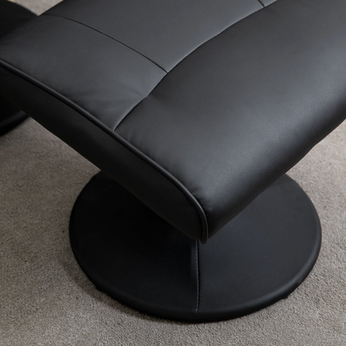 Relaxation Chair, Tv Chair, Massage Chair With Stool, Storage Space With 10 Vibration Points, Faux Leather, Black, 76 X 81 X 105 Cm