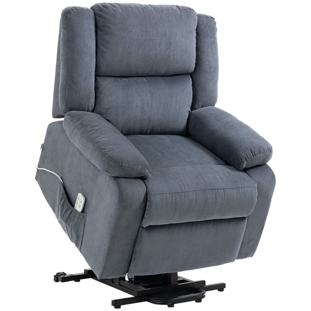Relaxation Chair, Tv Chair, Stand-Up Chair, Electrically Adjustable With Reclining Function Including Remote Control, Velvet Look, Gray, 92 X 93 X 105 Cm