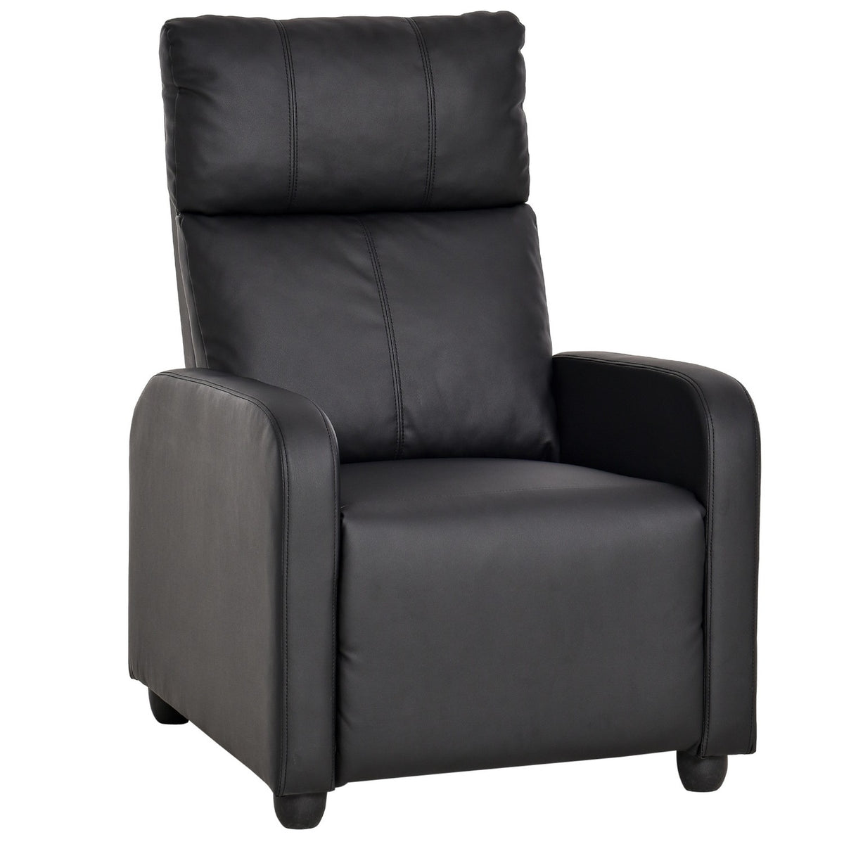 Relaxation Chair Tv Chair With Reclining Function Faux Leather (Black)