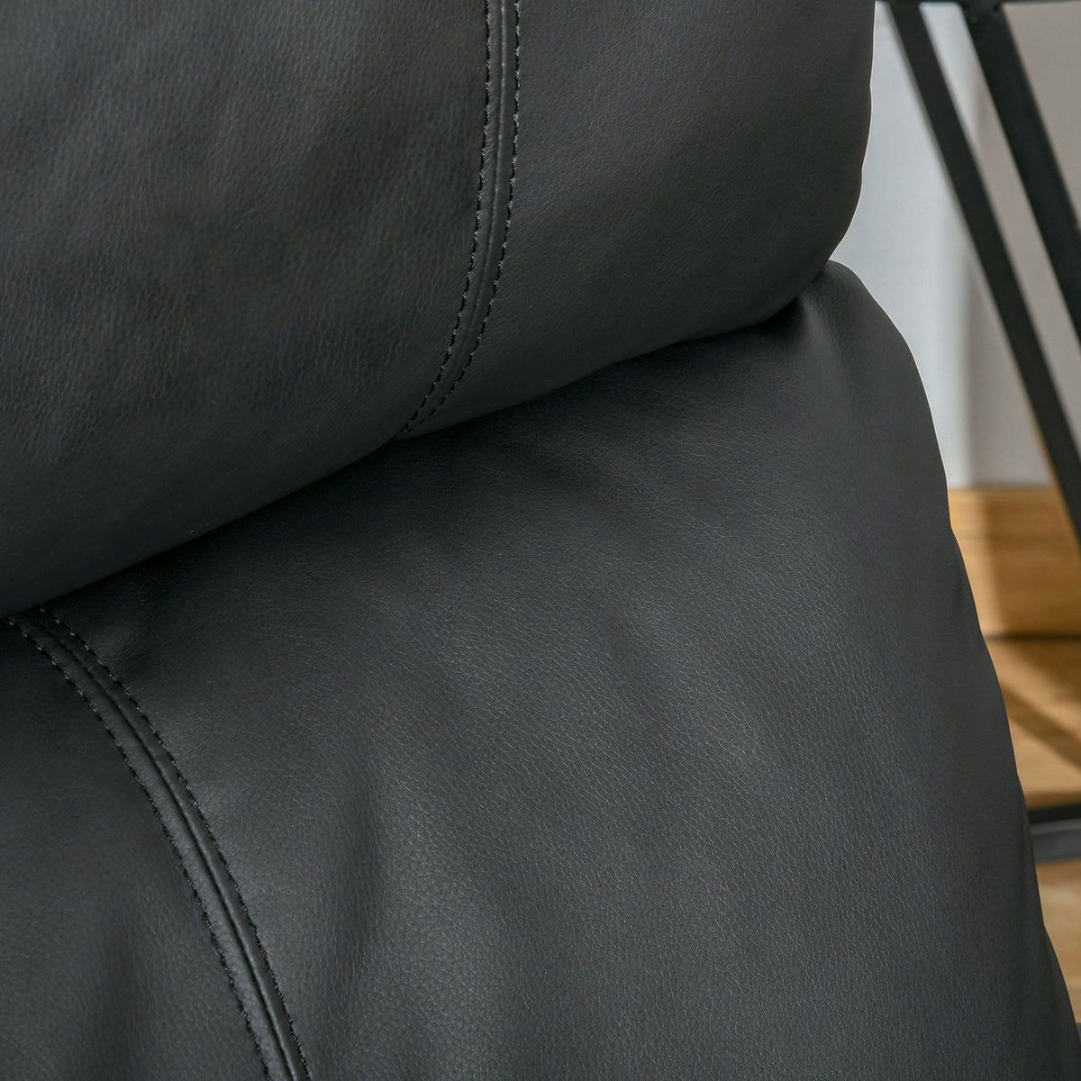 Relaxation Chair Tv Chair With Reclining Function Faux Leather (Black)