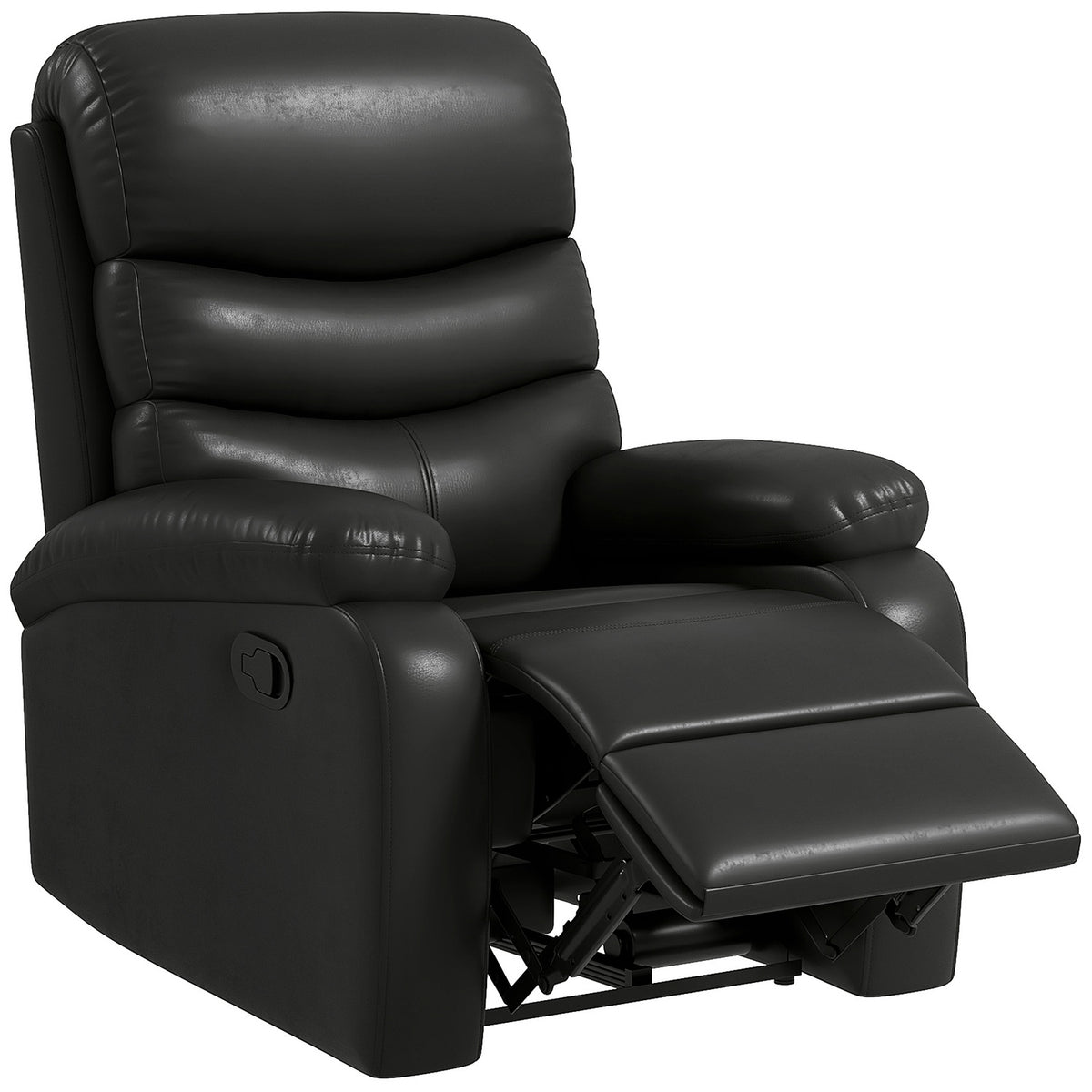 Relaxation Chair, Tv Chair With Reclining Function, Reclining Chair, Tv Chair With Footrest, Recliner Chair With A Load Capacity Of Up To 125 Kg, Faux Leather, Black