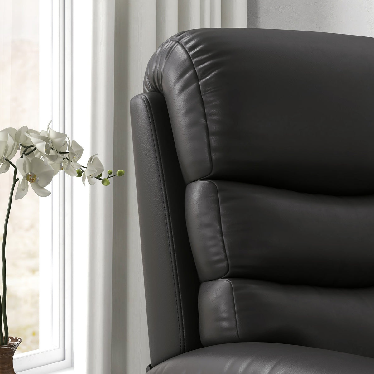 Relaxation Chair, Tv Chair With Reclining Function, Reclining Chair, Tv Chair With Footrest, Recliner Chair With A Load Capacity Of Up To 125 Kg, Faux Leather, Black