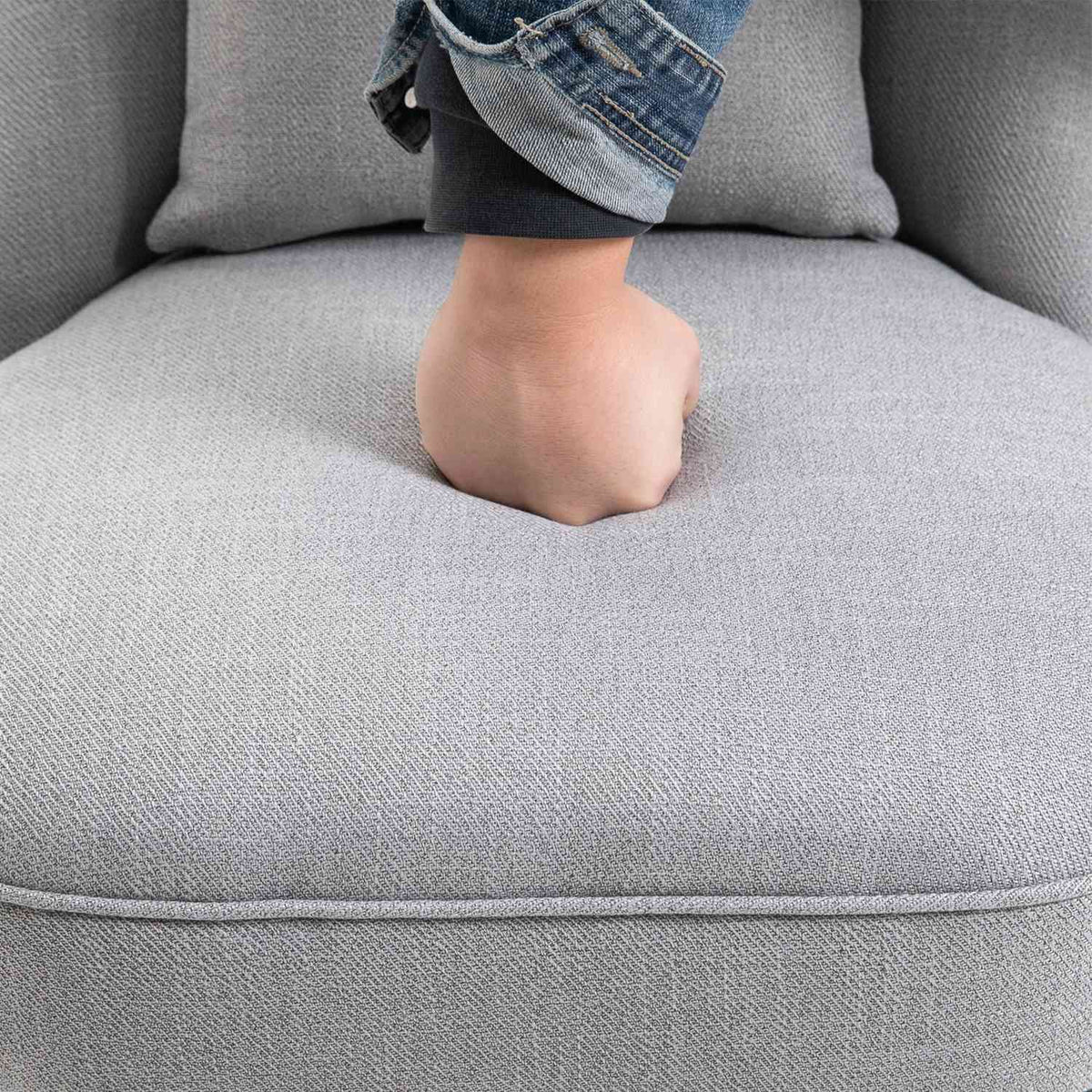 Relaxation Chair With Back Cushion, Tv Chair, Raised Feet, Linen, Gray, 52.5X69X77Cm