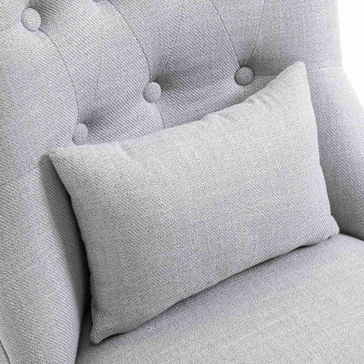 Relaxation Chair With Back Cushion, Tv Chair, Raised Feet, Linen, Gray, 52.5X69X77Cm