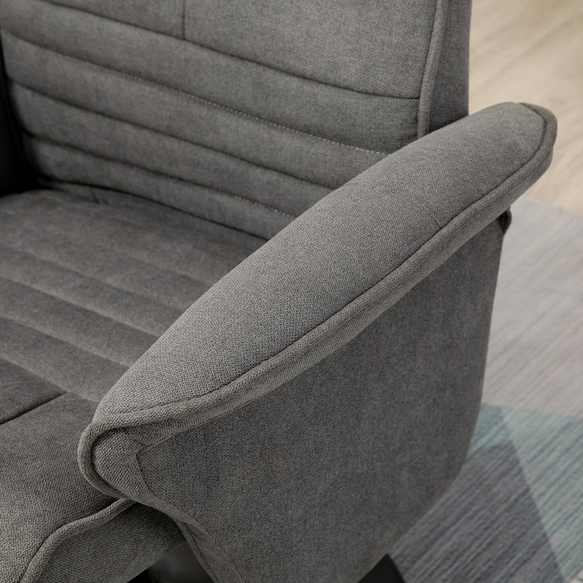 Relaxation Chair With Footstool 360° Rotating Tv Chair Adjustable Backrest Armchair With Stool Foam Dark Gray 69 X 71 X 104 Cm