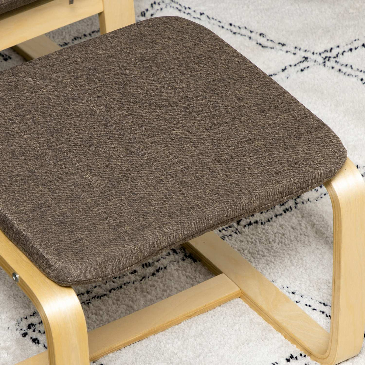 Relaxation Chair With Footstool, Wing Chair With Stool, Dining Chair With Linen Cover For Living Room, Brown 67 X 72 X 100 Cm