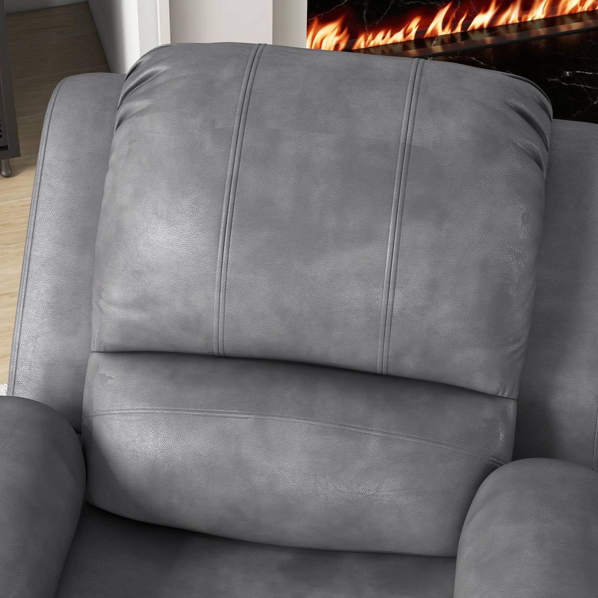 Relaxation Chair With Rocking And Reclining Function, Rotating Tv Chair, Cup Holder, Microfiber Cloth, Grey