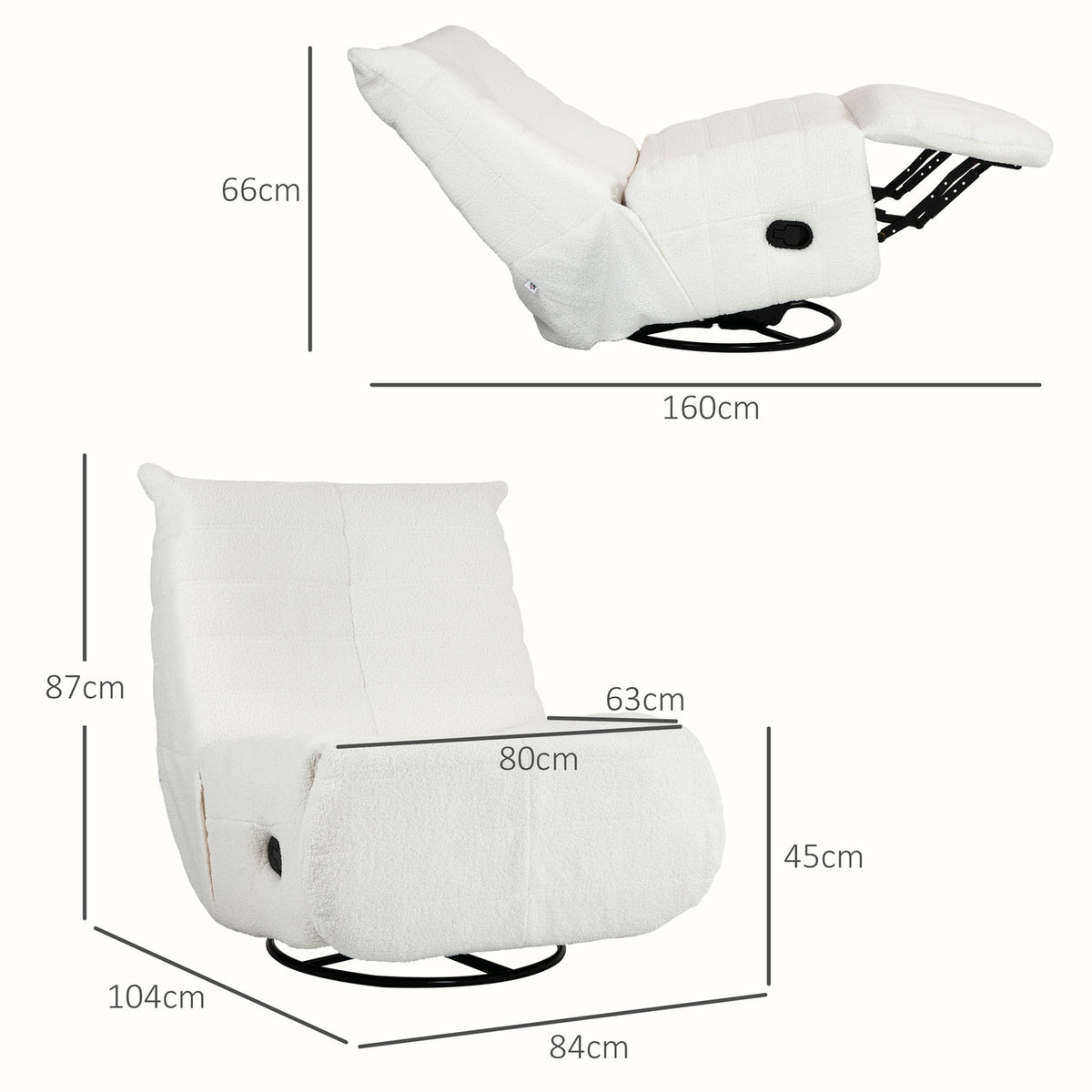 Relaxation armchair swivel TV armchair with reclining function, rocking function, TV armchair with footrest, pocket spring core, side pocket