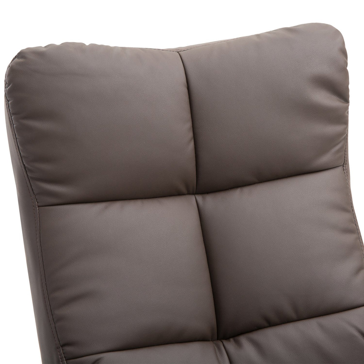 Relaxation armchair with stool and storage space TV armchair with reclining function 360° rotating armchair PU wooden frame brown 80 x 86 x 99cm