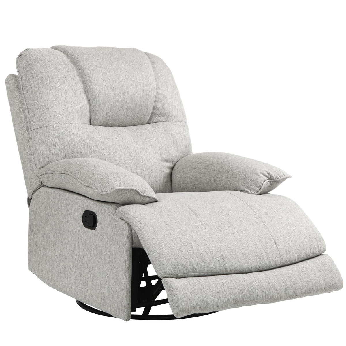 Relaxation chair TV chair with reclining function, footrest, TV chair with pocket spring core, linen look, recliner for living room, gray