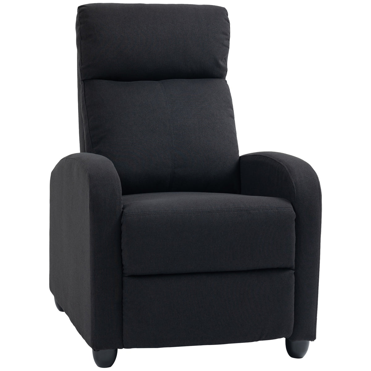 Relaxation chair TV chair with reclining function, linen look, upholstered TV chair with footrest, for living room, bedroom, black
