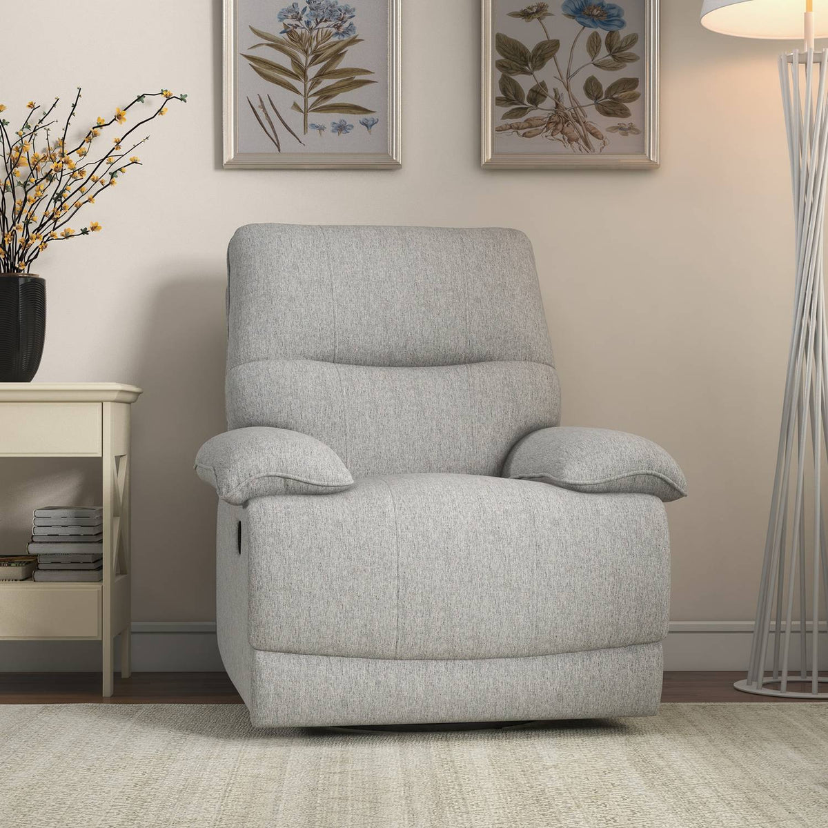 Relaxation chair, TV chair with reclining function, rotating TV chair with spring core system, footrest, for living room, bedroom