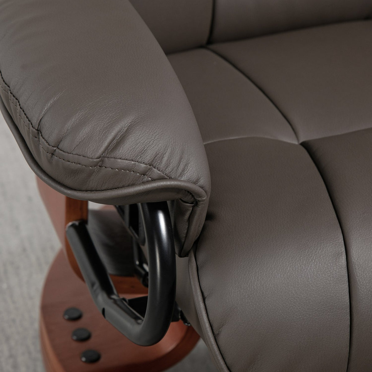 Relaxation chair, TV chair with reclining function, rotating recliner, TV chair with adjustable backrest, reclining chair, load-bearing up to 150 kg, faux leather, brown